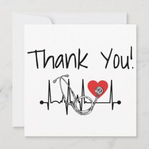 Nurse Doctor Medical Heart Stethoscope Nursing Thank You Card