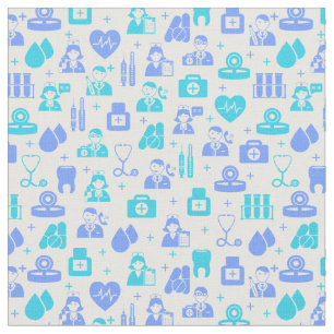 Nurse Doctor Medical Pattern Fabric