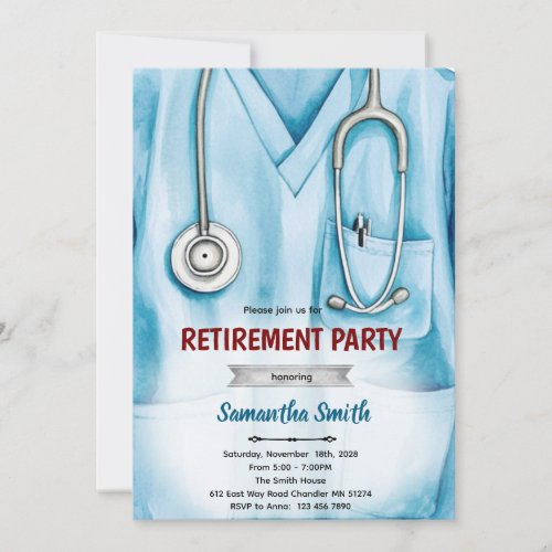 Nurse doctor retirement invitation