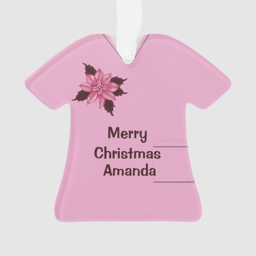 Nurse Doctor Scrubs Uniform Christmas Pink 3 Ornament