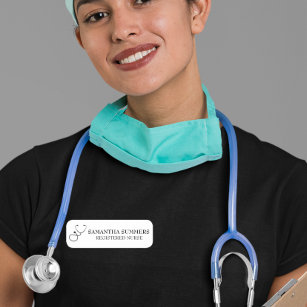 Nurse Doctor Stethoscope Medical RN Name Tag