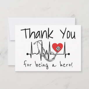 Nurse Doctor Stethoscope Nursing Healthcare Thank You Card