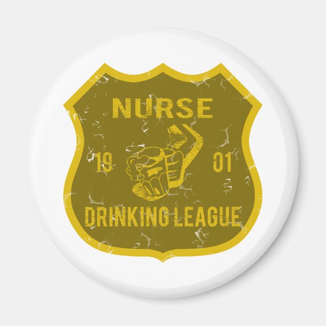 Nurse Drinking League Magnet (Front)