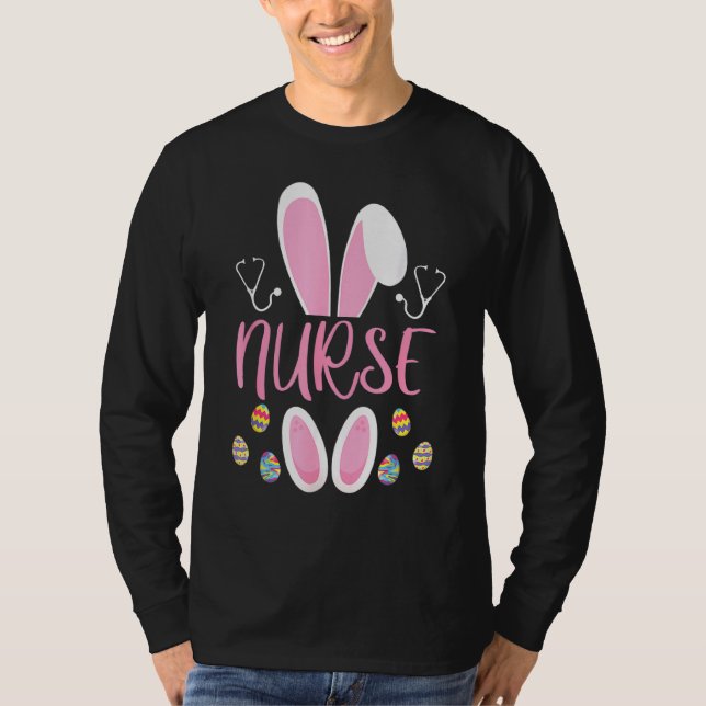 Nurse Easter Egg Hunting Rabbit Rn Easter Day Bunn T-Shirt (Front)
