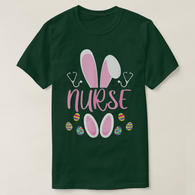 Nurse Easter Egg Hunting Rabbit Rn Easter Day Bunn T-Shirt (Design Front)