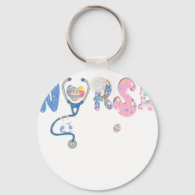 nurse easter, retro, vintage keychain (Front)