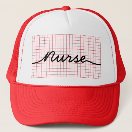 nurse ecg ekg rhythm strip cardiac trucker hat