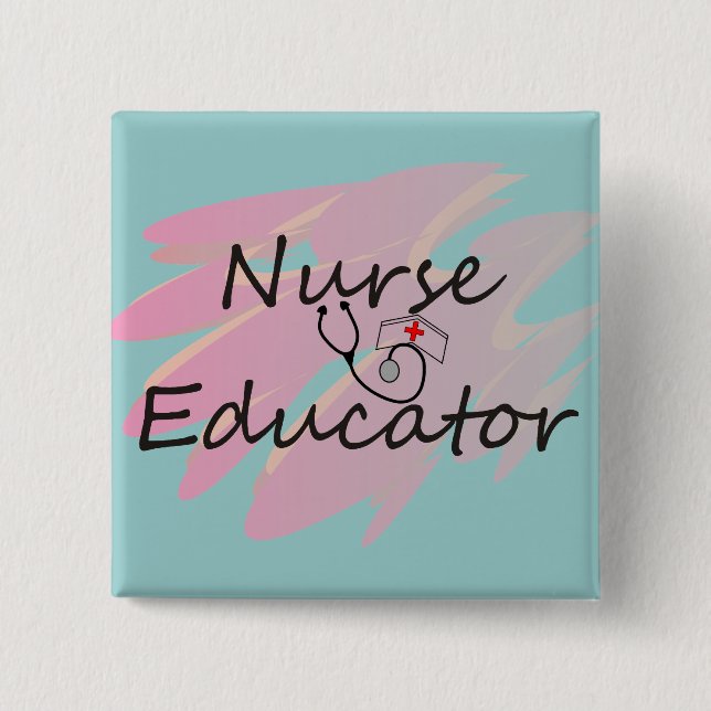 Nurse Educator Abstract Design Pinback Button (Front)