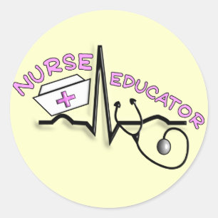 Nurse Educator QRS and Nurse Cap Design Classic Round Sticker