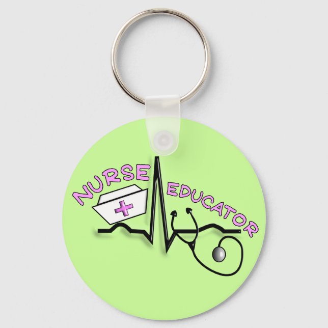 Nurse Educator QRS and Nurse Cap Design Keychain (Front)