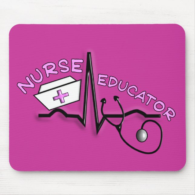 Nurse Educator QRS and Nurse Cap Design Mouse Pad (Front)