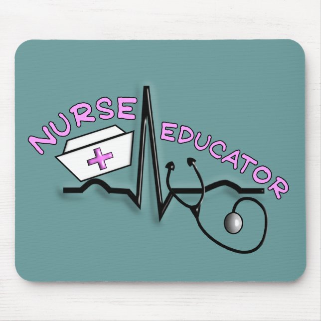 Nurse Educator QRS and Nurse Cap Design Mouse Pad (Front)