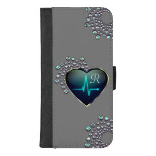 Nurse EKG heart and jewel iPhone 8/7 Plus Wallet Case