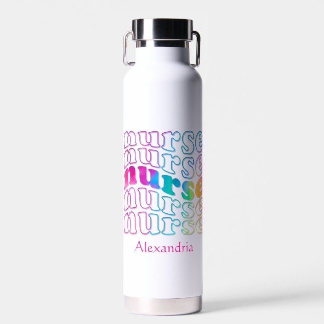 Nurse Elegant Color Water Bottle (Front)