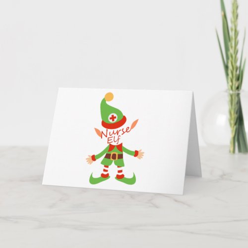 Nurse Elf Christmas Nursing Gifts Holiday Card