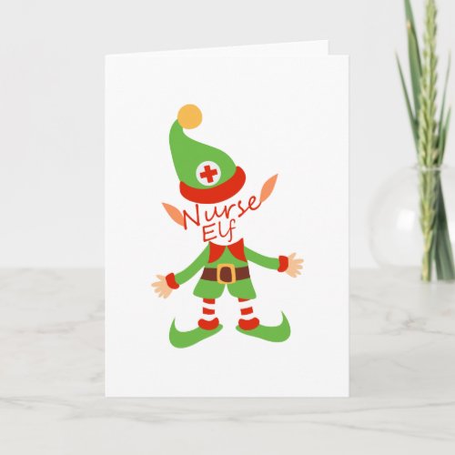 Nurse Elf Christmas Nursing Gifts Holiday Card