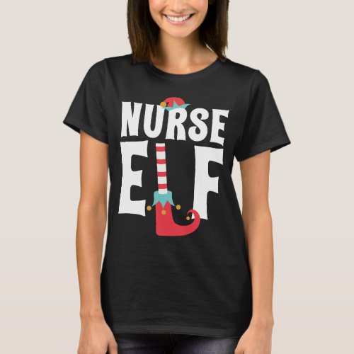 Nurse Elf Cute Funny Christmas Costume T_Shirt
