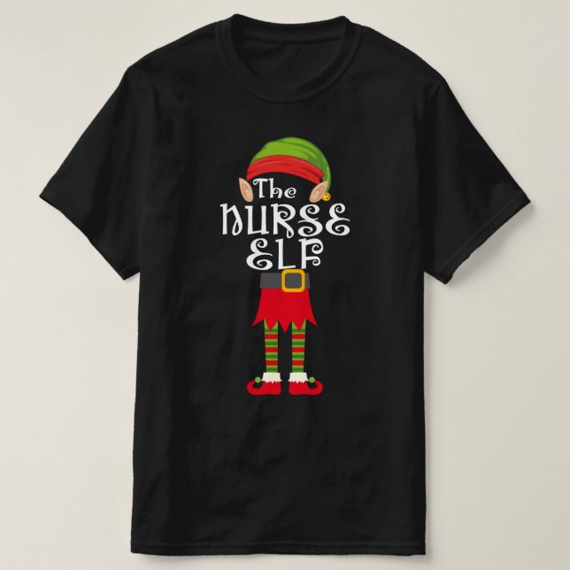 nurse elf family matching christmas T-Shirt (Design Front)
