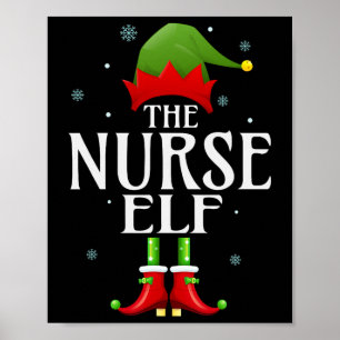 Nurse Elf Xmas Funny Family Matching Christmas Paj Poster