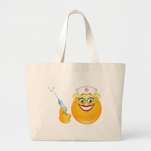nurse emoji large tote bag (Front)