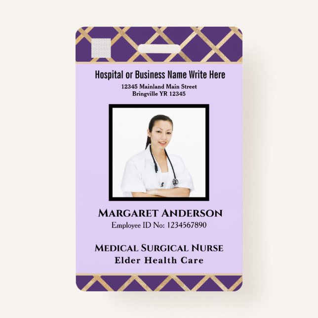 Nurse Employee ID Identification Card Custom Badge (Front)