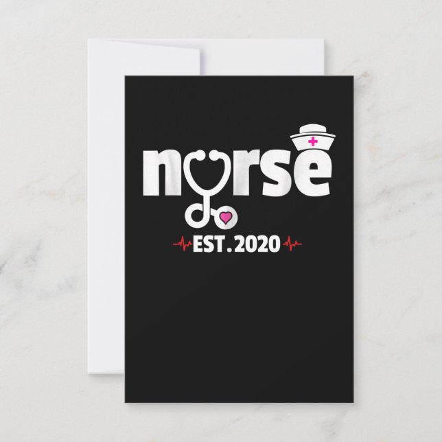 Nurse Est 2020 RN Nursing School Graduation RSVP Card (Front)