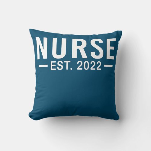 Nurse Est 2022 RN Nursing School Graduation Throw Pillow