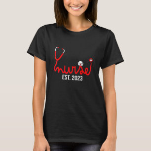 Nurse Est 2023 RN Nursing School Graduation Gradua T-Shirt