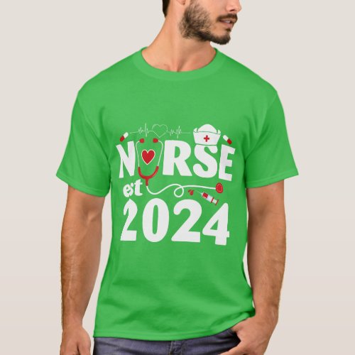 Nurse Est 2024 For Nurse Graduation Or RN LPN Clas T_Shirt