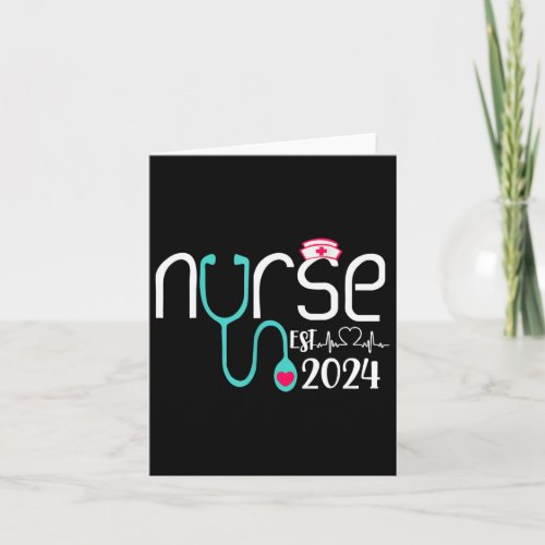 Nurse Est 2024 Rn Nursing School Graduation Gradua Card