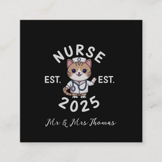 Nurse Est 2025: Celebrate the Future of Nursing Square Business Card (Front)