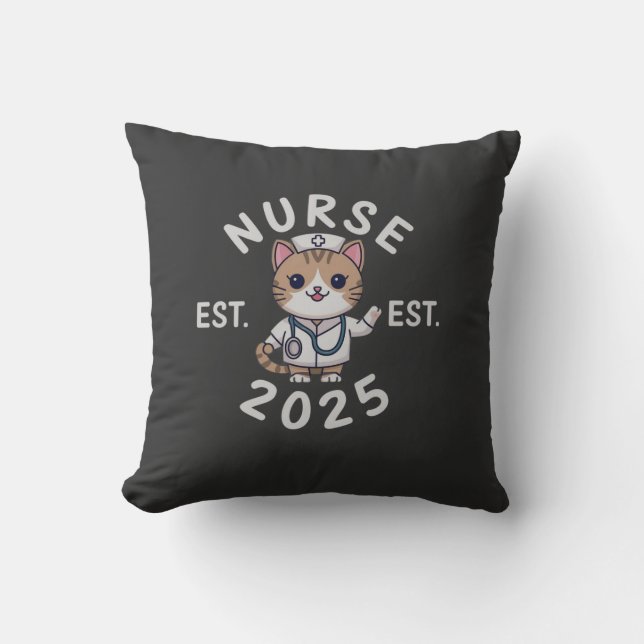 Nurse Est 2025: Celebrate the Future of Nursing Throw Pillow (Front)