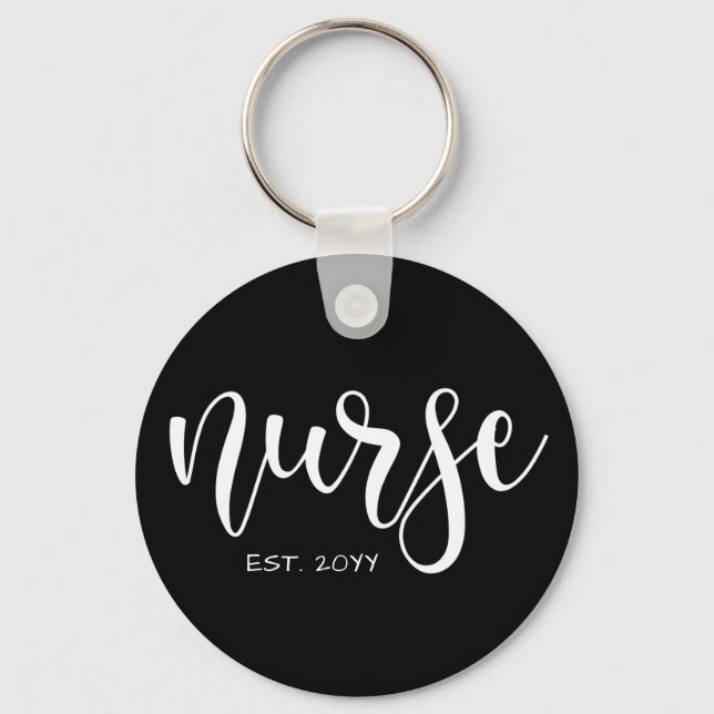 Nurse Est Custom Year Student Nurse RN graduatio Keychain (Front)