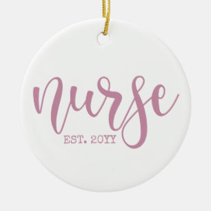 Nurse Est Custom Year Student Nurse RN graduation Ceramic Ornament