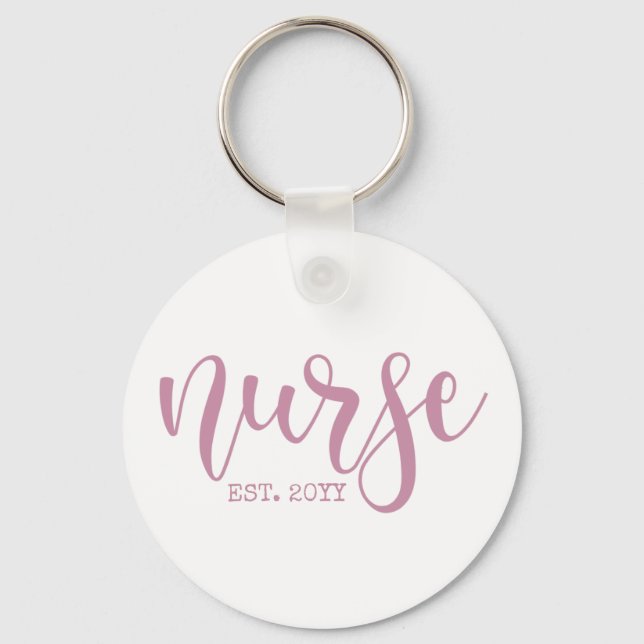 Nurse Est Custom Year Student Nurse RN graduation Keychain (Front)