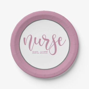 Nurse Est Custom Year Student Nurse RN graduation Paper Plates