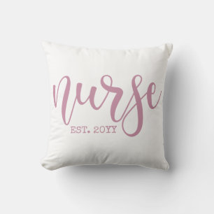 Nurse Est Custom Year Student Nurse RN graduation Throw Pillow