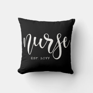 Nurse Est Custom Year Student Nurse RN graduation Throw Pillow