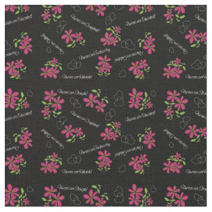 Nurse Fabric Feminine Flowers Black