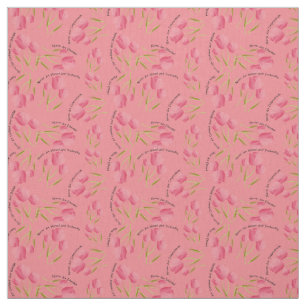 Nurse Fabric Tulips Design Dark Peachy Pink