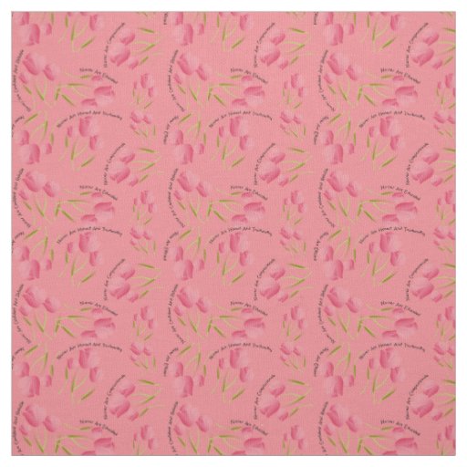 Nurse Fabric Tulips Design Dark Peachy Pink