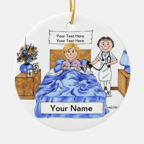 Nurse _ Female Adult Female Patient Ceramic Ornam Ceramic Ornament