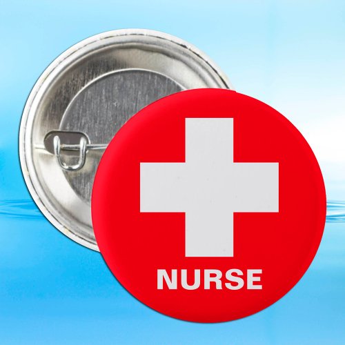 Nurse  First Aid Cross Ambulance Doctor Button
