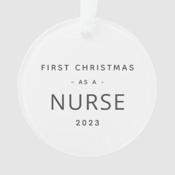 Nurse First Christmas Modern Custom Ornament by ops2014 at Zazzle