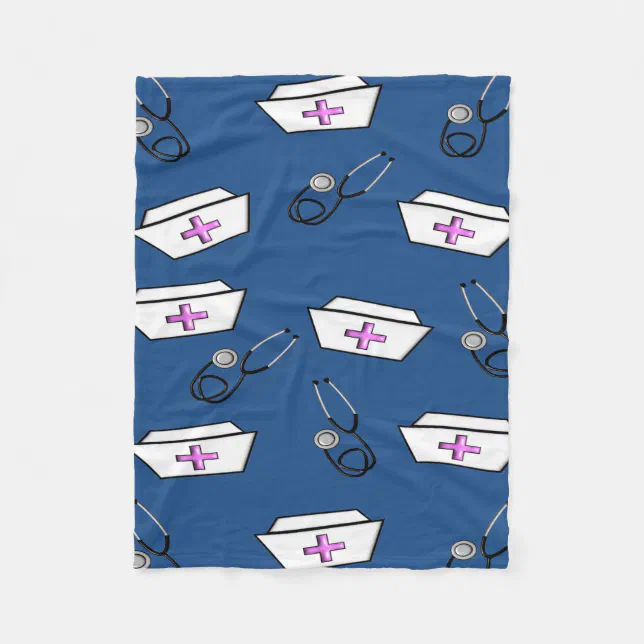 Nurse Fleece Blanket Blue Zazzle