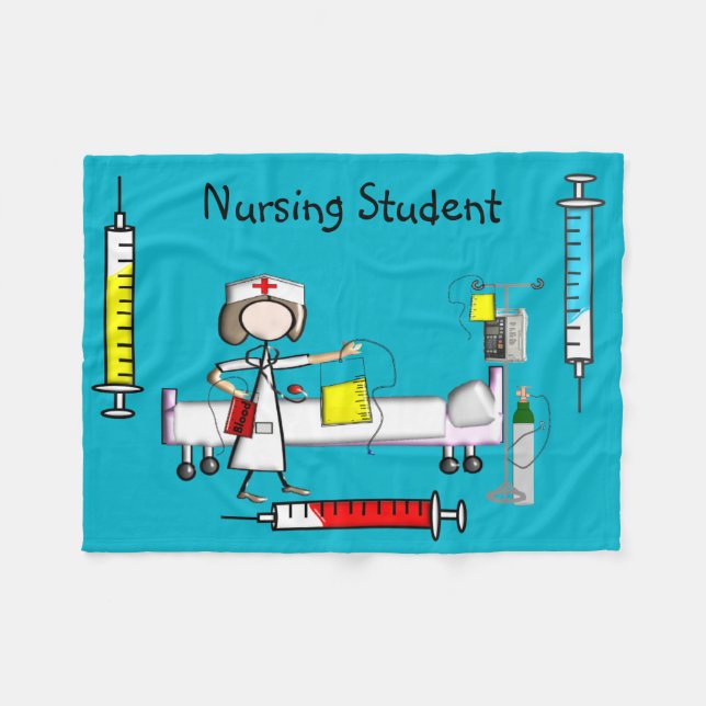 Nurse Fleece Blanket Blue #6 (Front (Horizontal))