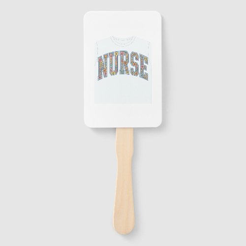 Nurse Floral Varsity Lettering Shirt Design_1 Hand Fan
