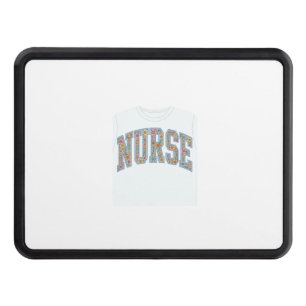 Nurse Floral Varsity Lettering Shirt Design_1 Hitch Cover
