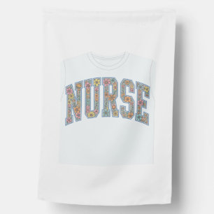 Nurse Floral Varsity Lettering Shirt Design_1 House Flag