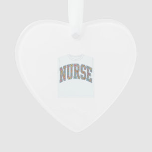Nurse Floral Varsity Lettering Shirt Design_1 Ornament